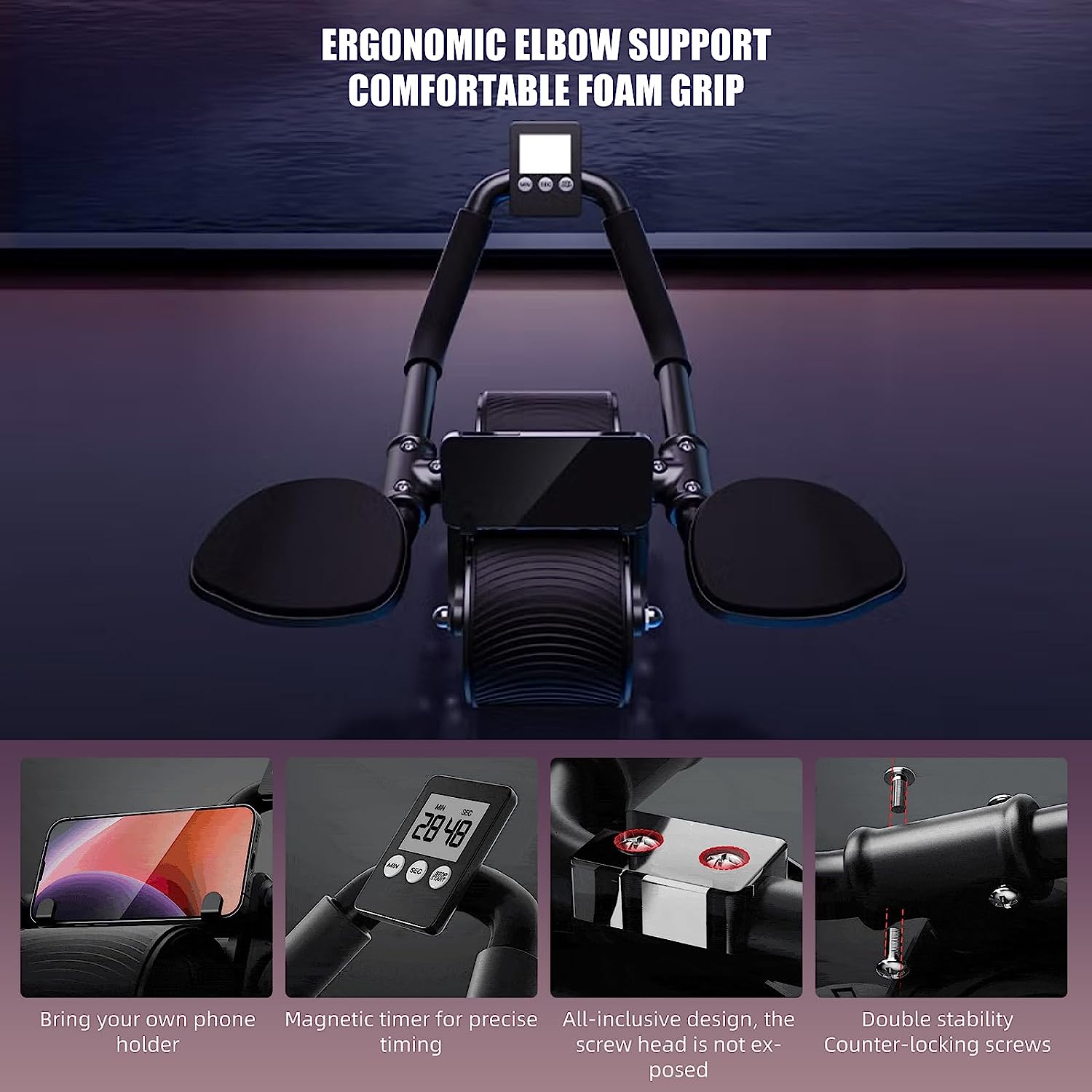 Automatyczny wałek do ćwiczeń  – Ab Roller Wheel With Elbow Support recenzja i cena